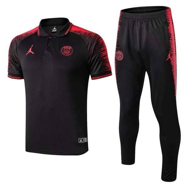 JORDAN Polo Conjunto Completo Paris Saint Germain 2018-19 Negro Rosa